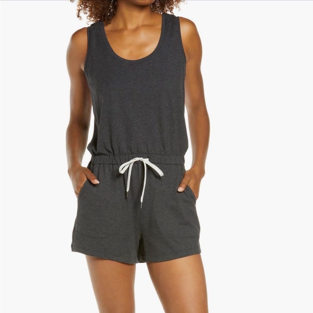 Zella Gray Sleeveless Jumpsuit with Relaxed Fit